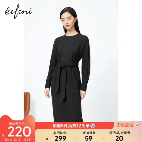 【商场同款】伊芙丽2020新款冬装韩版连衣裙1BA794771商品大图