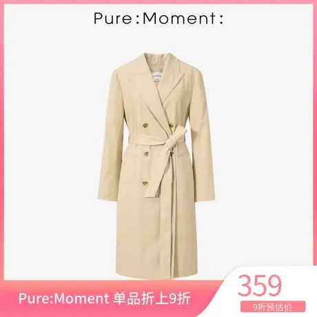 Pure:Moment外套年春秋新款双排扣系带气质通勤优雅上衣女商品大图