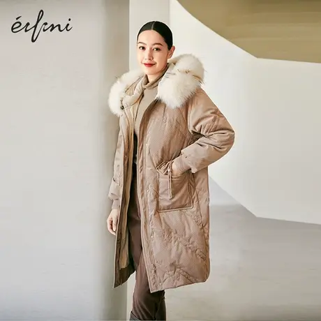 【商场同款】伊芙丽设计感羽绒服女2021冬新款保暖外套1CB280741商品大图