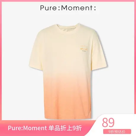 Pure Moment/t恤夏季年夏季新款个性字母圆领直筒宽松上衣女图片